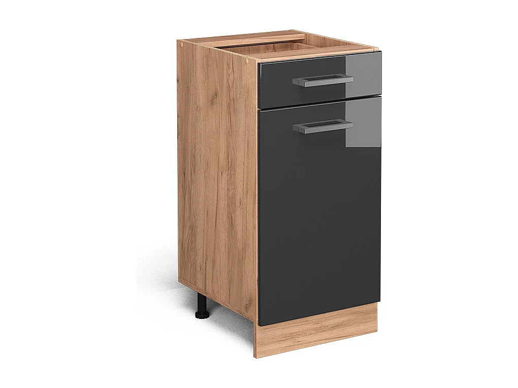 Meuble cuisine anthracite haute brillance 40x46x81.6 r-line