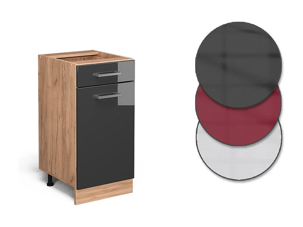 Meuble cuisine anthracite haute brillance 40x46x81.6 r-line