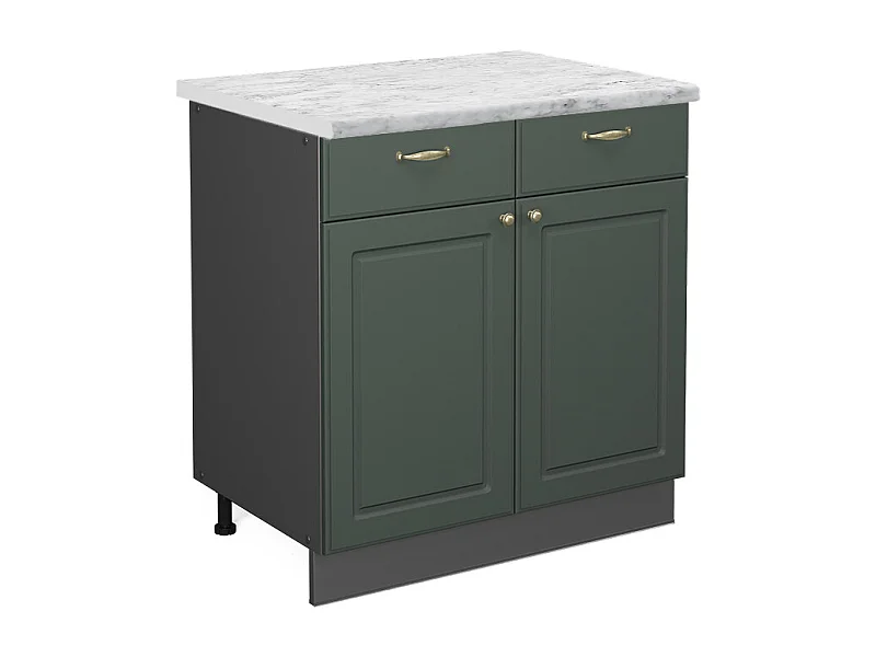 Mobiletto base per cucina verde-oro country house 80x60x82 fame-line