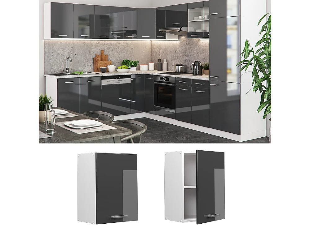 Armario colgante antracita alto brillo 45x31x60 r-line