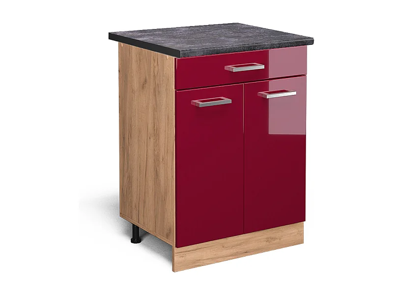 Keukenonderkast rode hoogglans 60x60x81.6 r-line