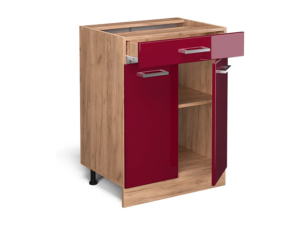 Meuble cuisine rouge brillant 60x60x81.6 r-line