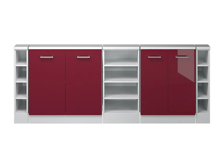 Meuble sous pente rouge brillant/blanc 215x46x81.6 r-line