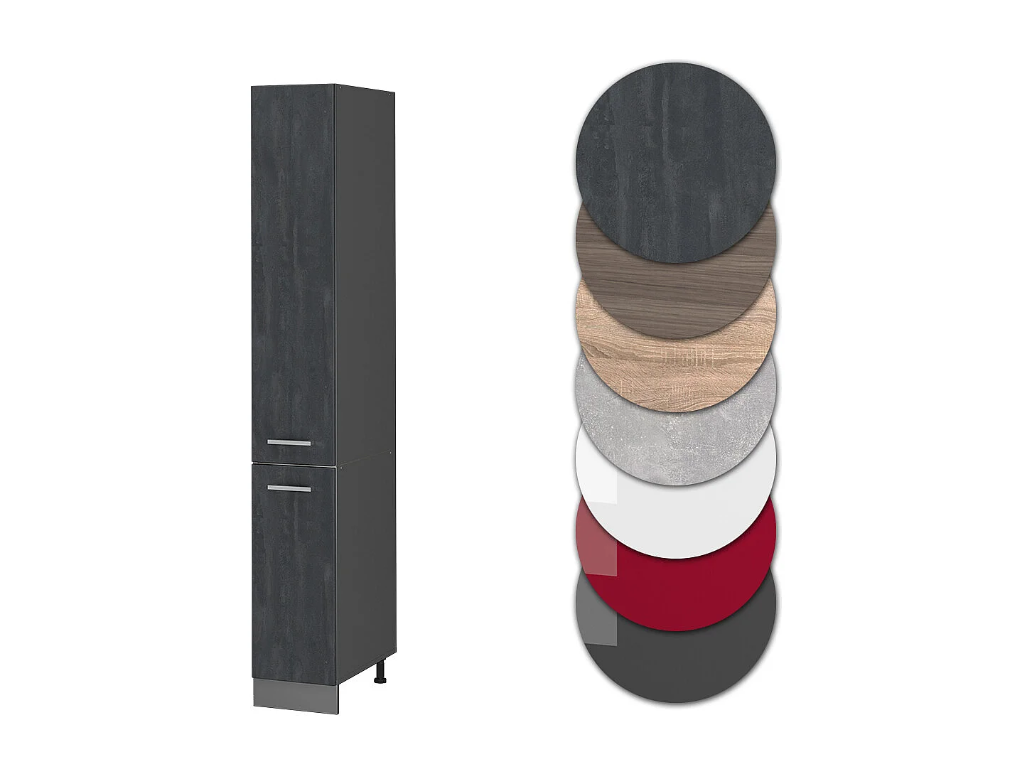 Meuble haute de cuisine béton noir 30x57.2x206.8 r-line