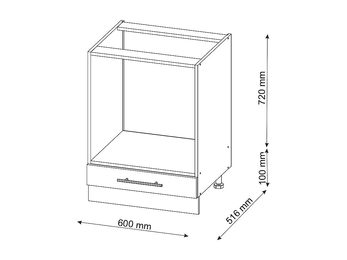 Armario para horno empotrado roble dorado 60x60x82 fame-line