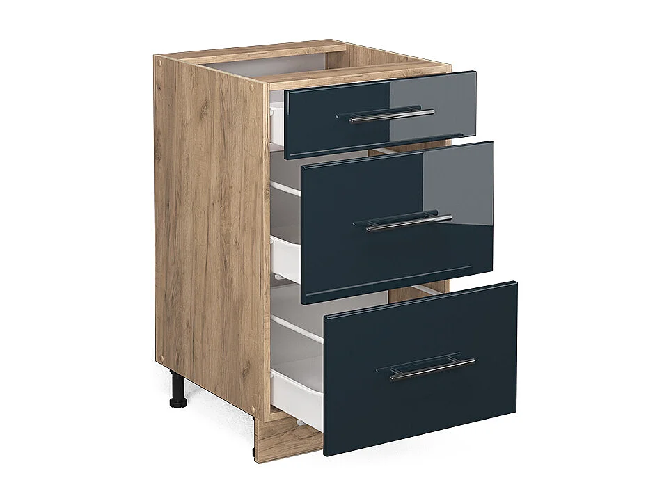 Meuble cuisine bleu foncé brillant 50x60x82 fame-line