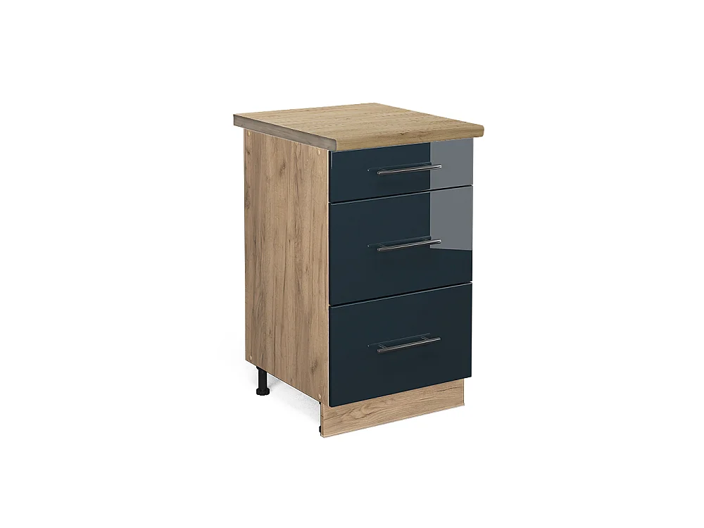 Mobiletto base per cucina blu scuro lucido 50x60x82 fame-line