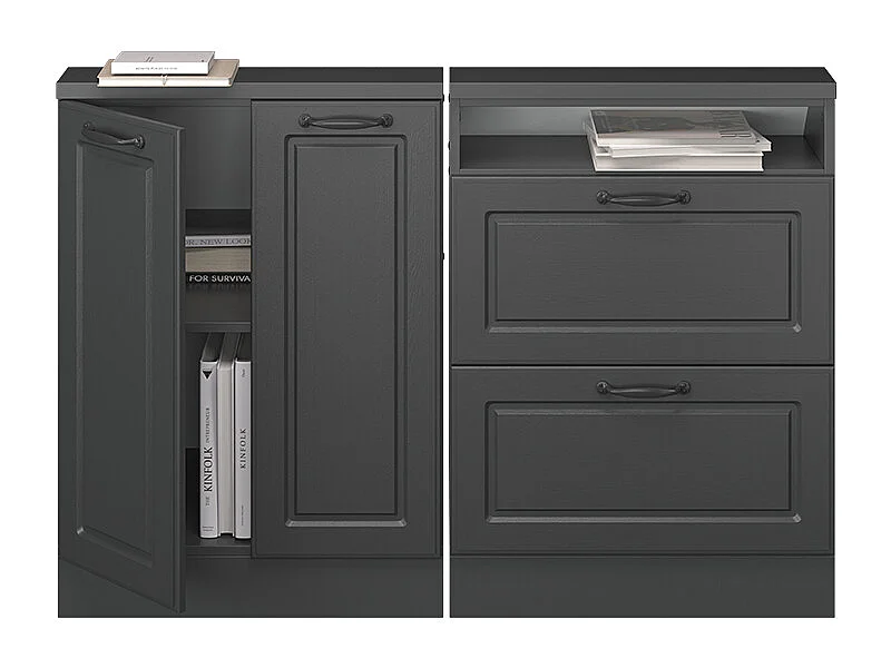 Meuble sous pente anthracite campagne 120x46x81.6 r-line