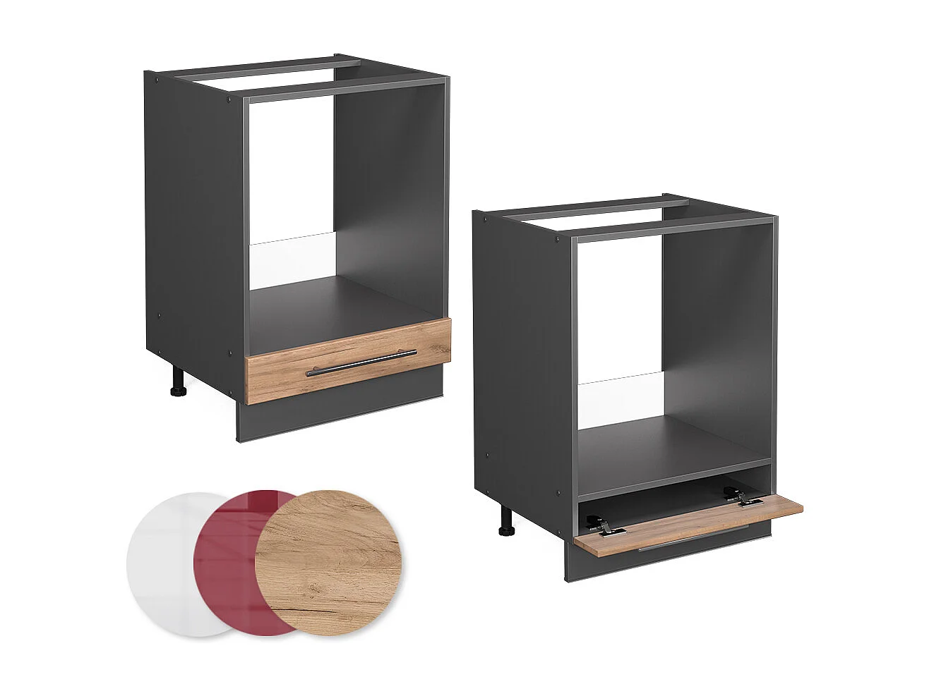 Meuble pour four chêne de force doré 60x60x82 fame-line