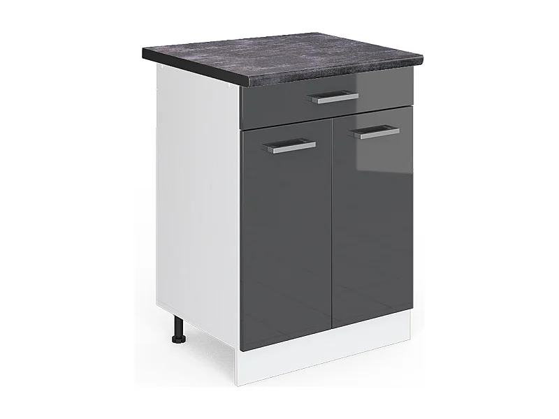 Armário baixo de cozinha antracite alto brilho 60x60x81.6 r-line