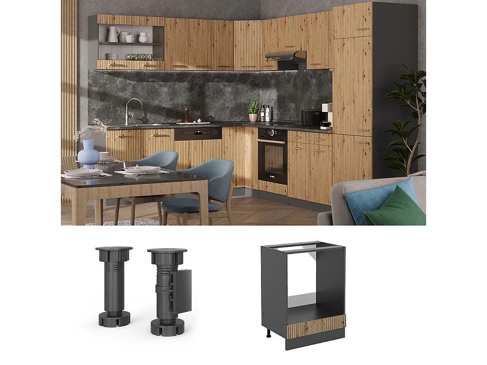 Mobile per forno da incasso rovere artigianale 60x46x81.6 r-line