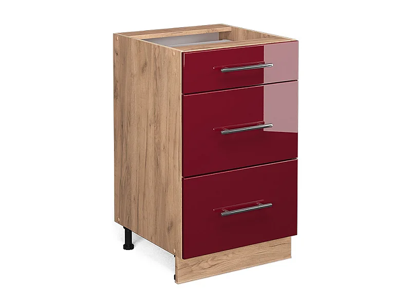 Küchenunterschrank bordeaux hochglanz 50x51.6x82 fame-line