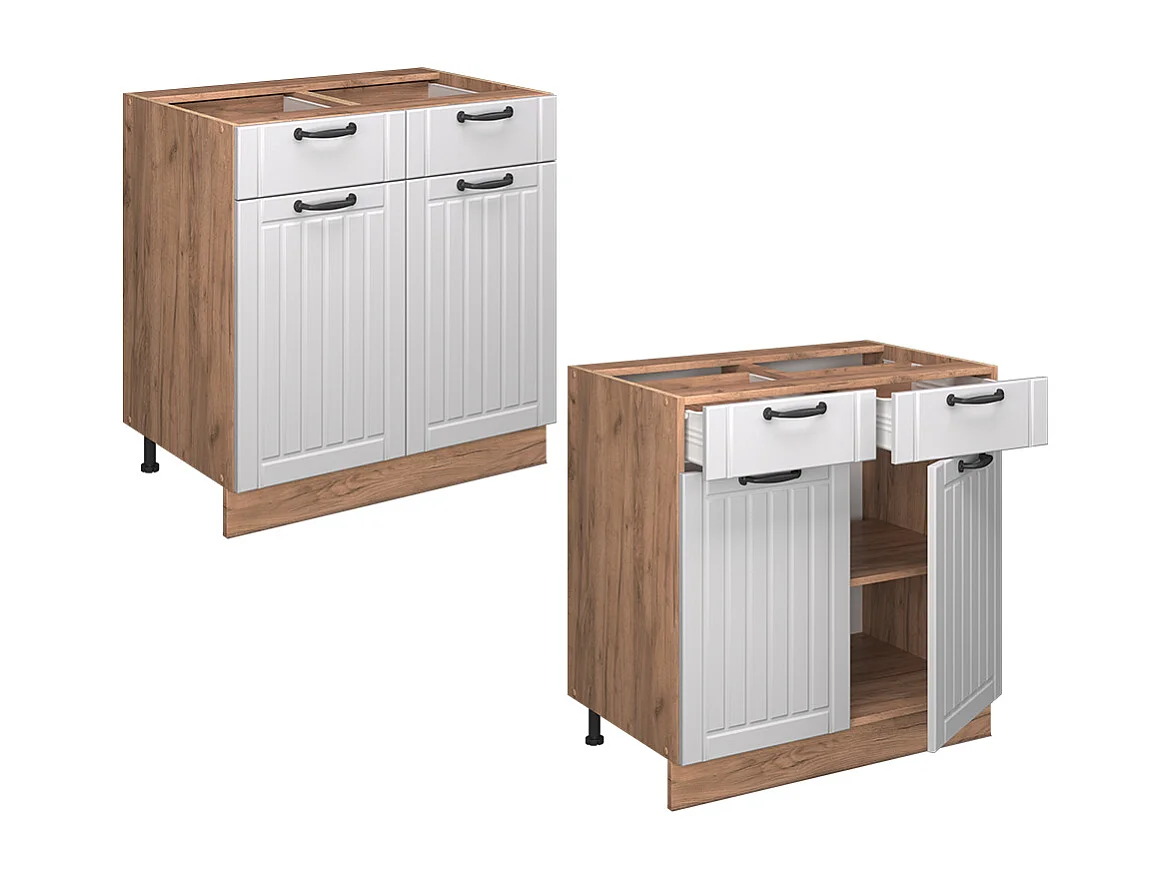 Meuble cuisine blanc campagne 80x51.6x82 fame-line