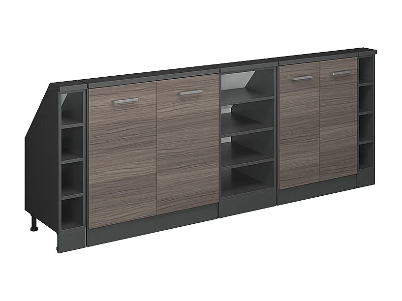 Küchenschrank für Dachschrägen edelgrau 215x46x81.6 r-line