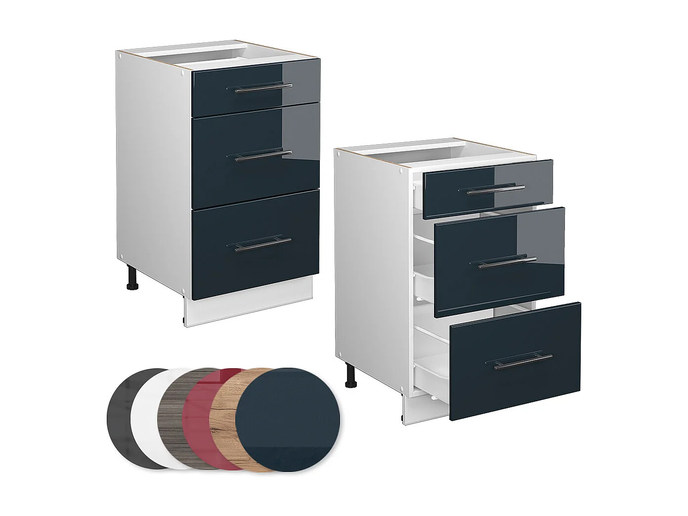 Mueble bajo de cocina azul oscuro alto brillo 50x51.6x82 fame-line