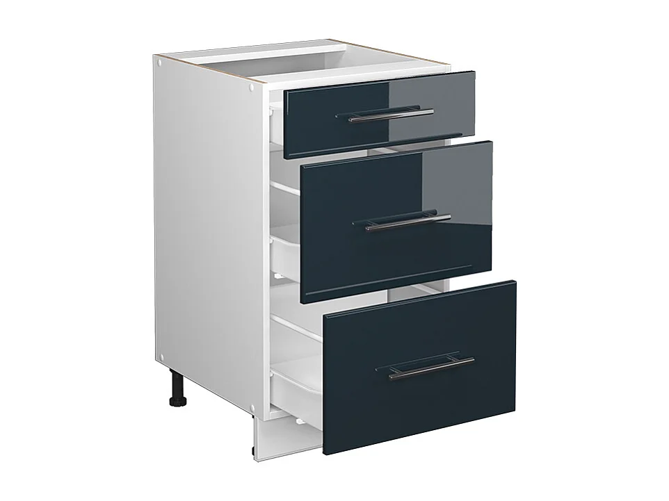 Meuble cuisine bleu foncé brillant 50x51.6x82 fame-line