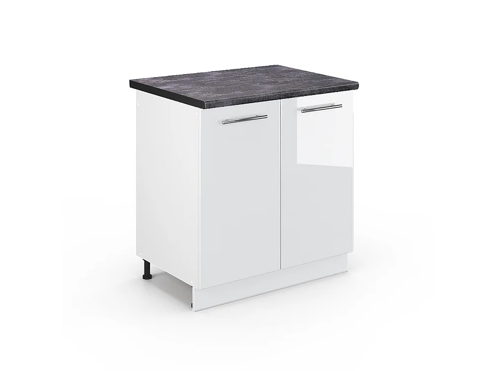 Diskbänksskåp vit högblank 80x60x82 fame-line