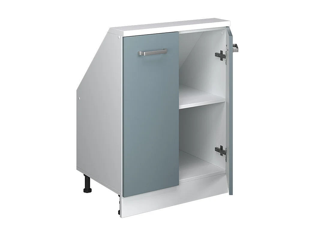 Küchenschrank für Dachschrägen blau-grau 60x46x81.6 r-line