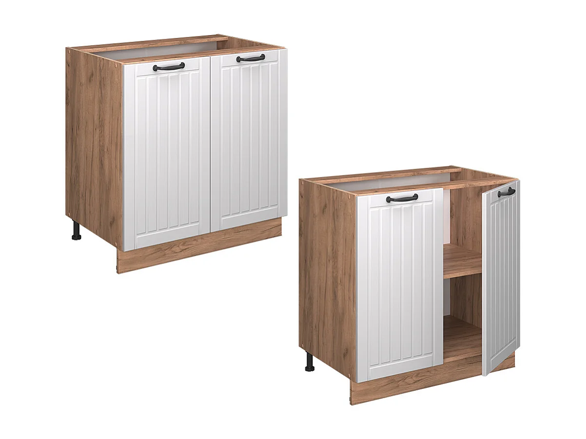 Meuble bas de cuisine blanc campagne 80x51.6x82 fame-line