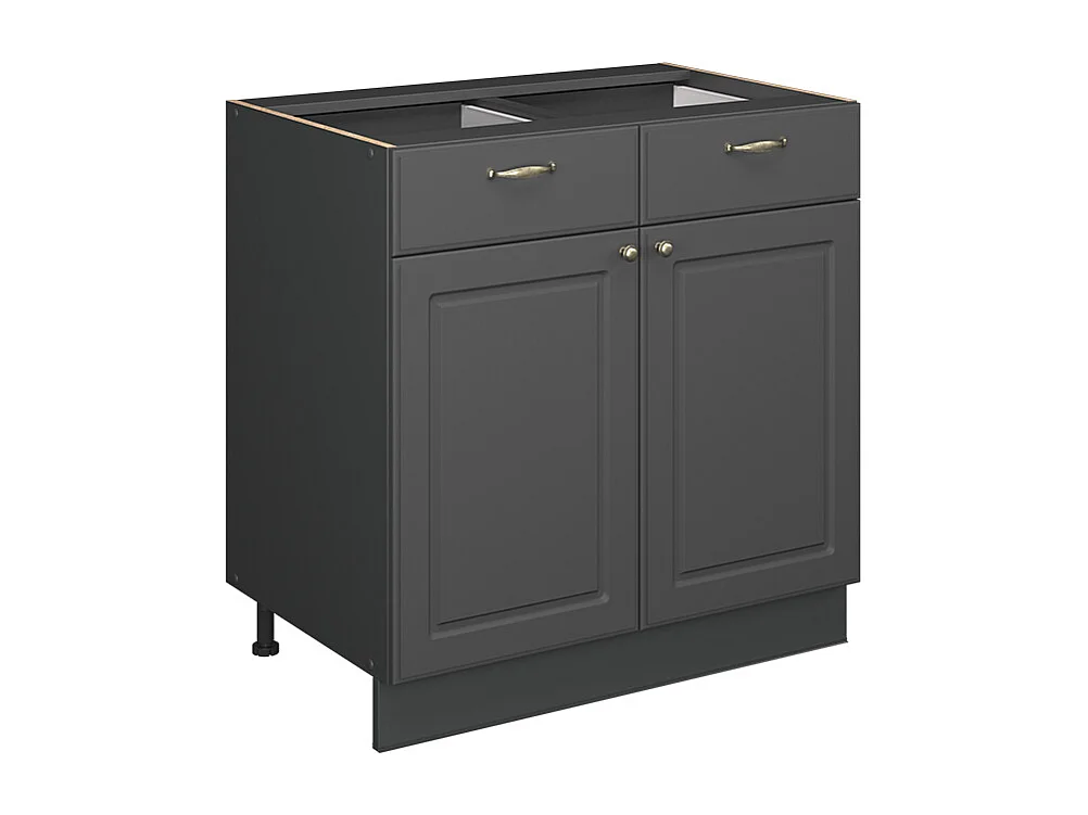 Mueble bajo de cocina antracita-oro landhaus 80x60x82 fame-line