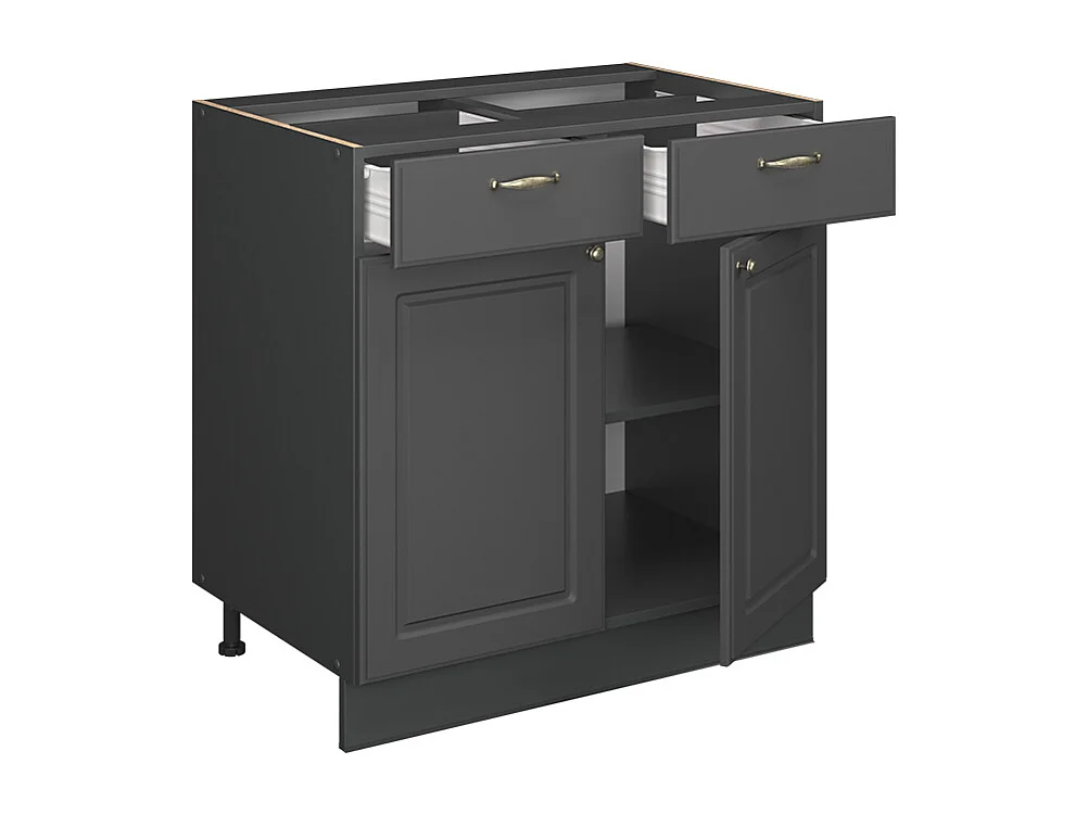 Mueble bajo de cocina antracita-oro landhaus 80x60x82 fame-line