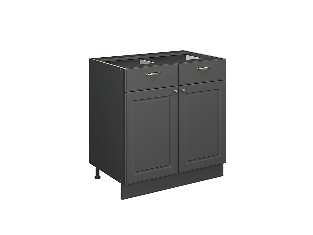Kitchen base cabinet anthrazit-gold landhaus 80x60x82 fame-line