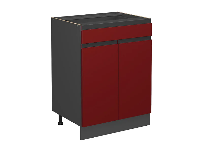 Mueble bajo de cocina rojo 60x46x81.6 r-line