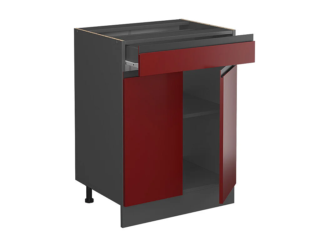 Mueble bajo de cocina rojo 60x46x81.6 r-line