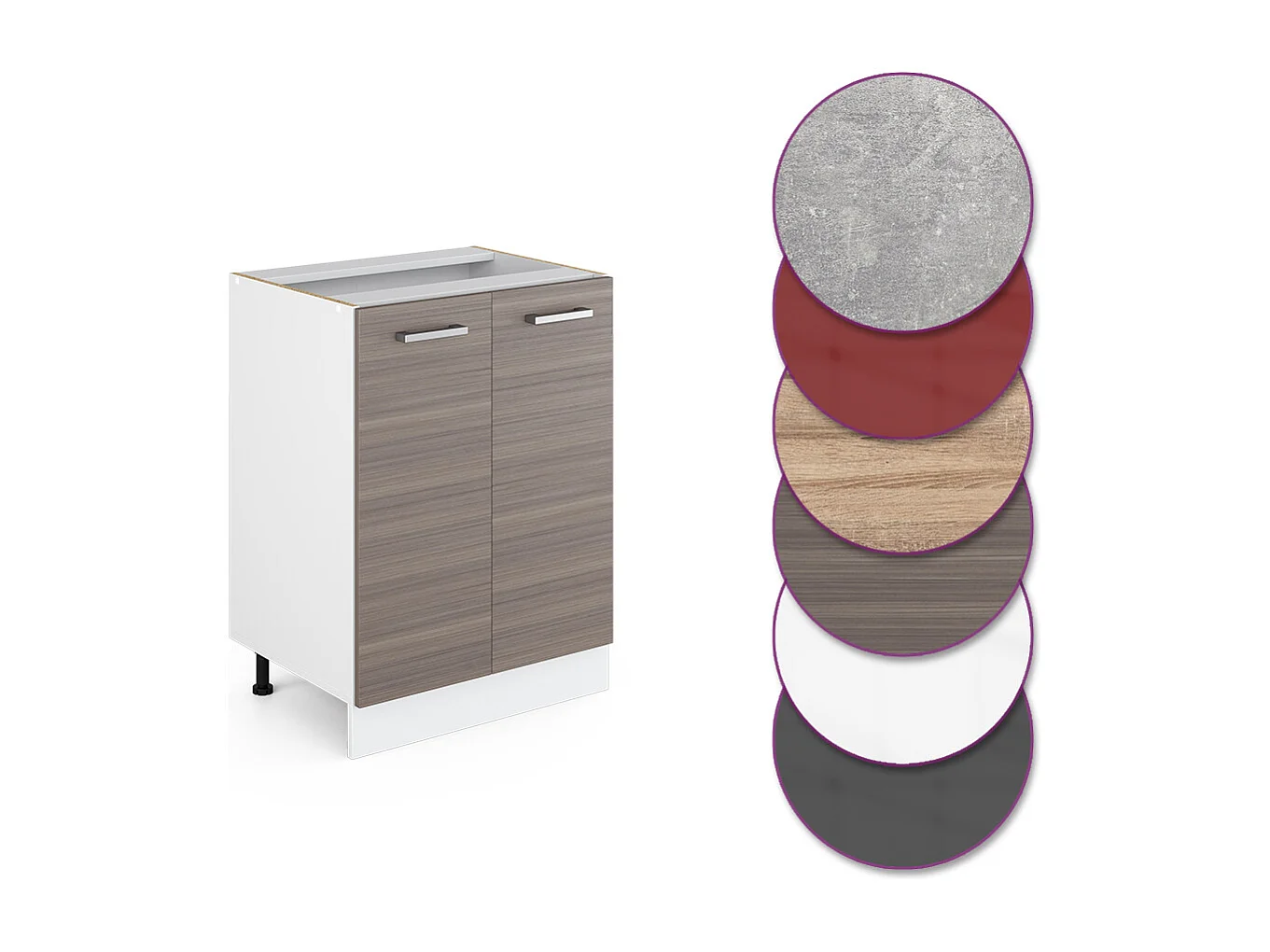 Küchenunterschrank edelgrau 60x46x81.6 r-line