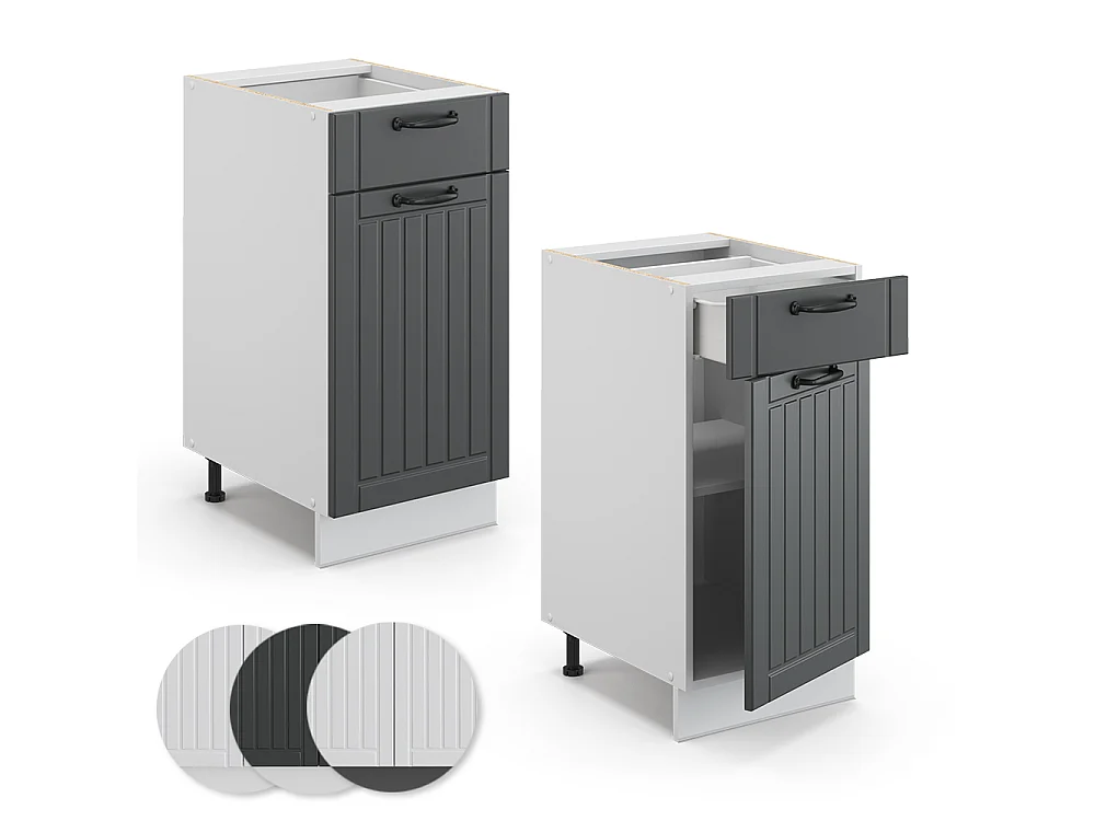 Kitchen base cabinet anthracite shaker style40x51.6x82 fame-line
