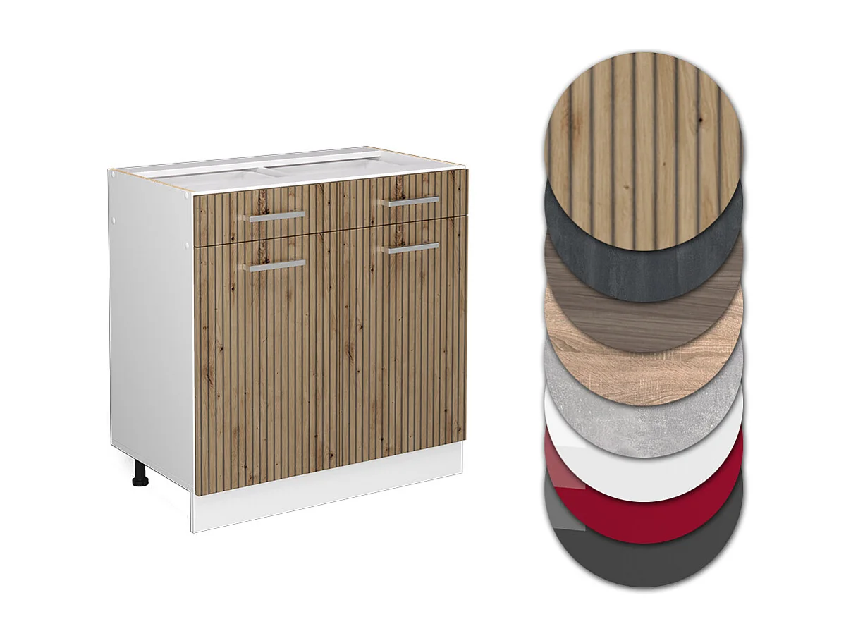 Mueble bajo de cocina roble artesanal 80x60x81.6 r-line