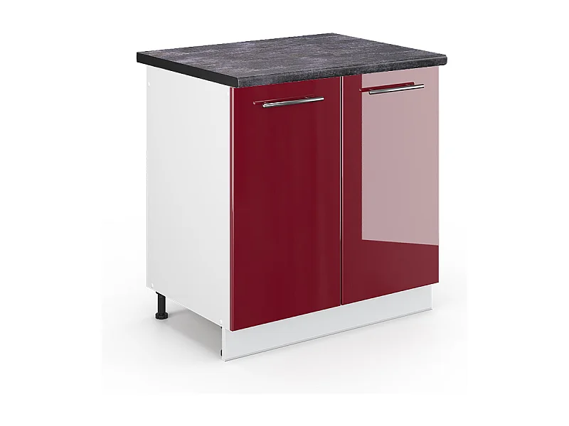 Spülenunterschrank bordeaux hochglanz 80x60x82 fame-line