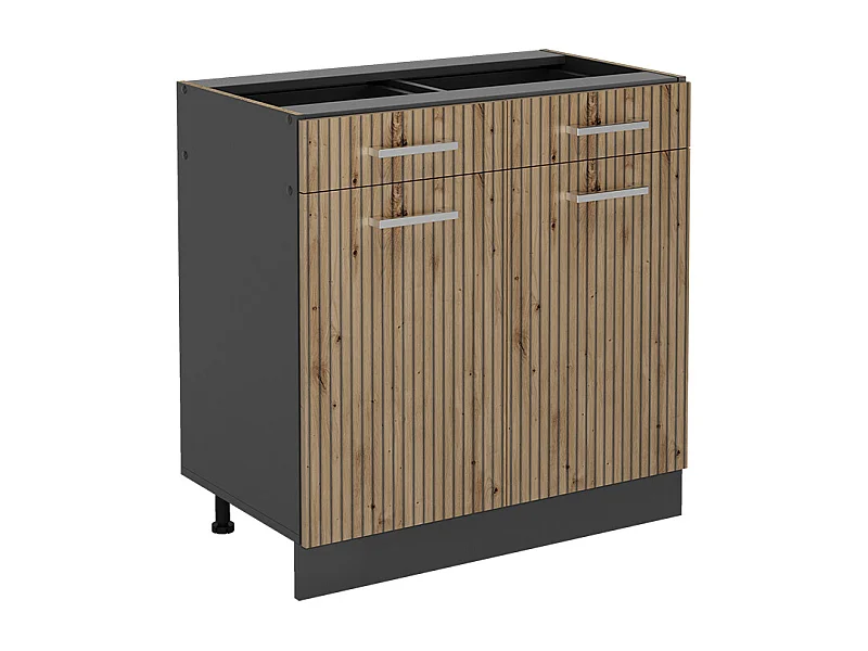 Mueble bajo de cocina roble artesanal 80x46x81.6 r-line