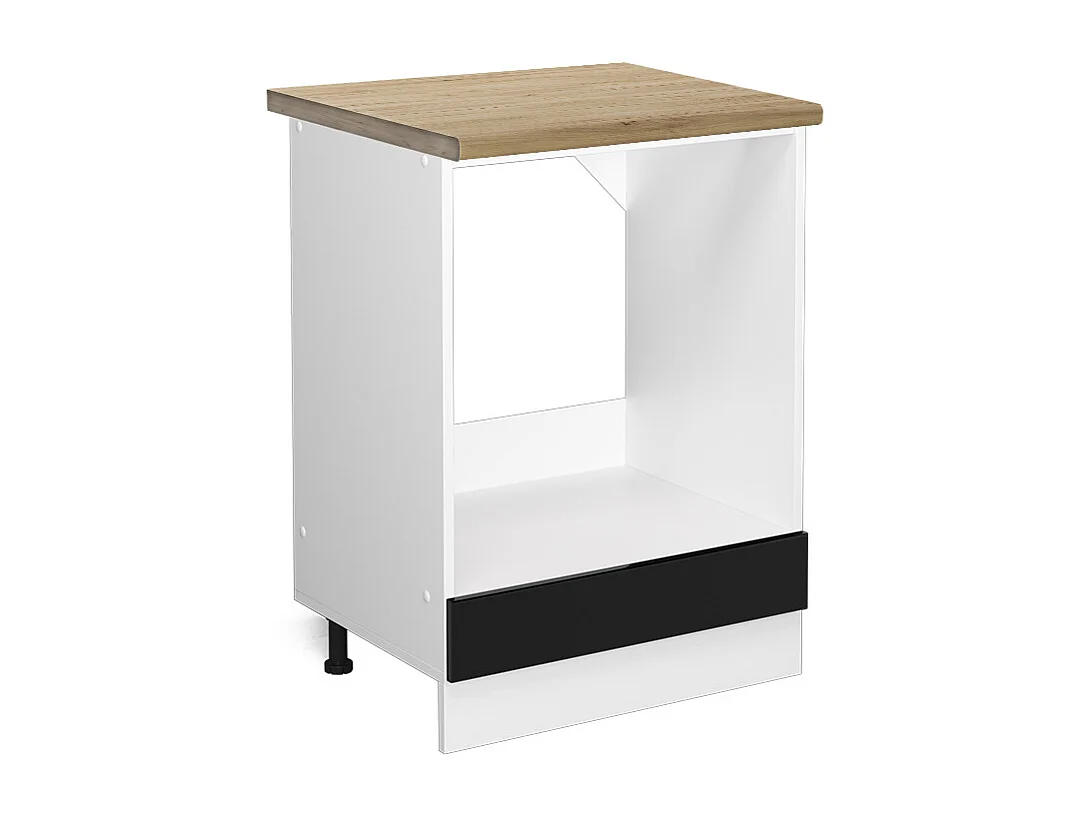 Meuble pour four noir haute brillance 60x60x81.6 r-line