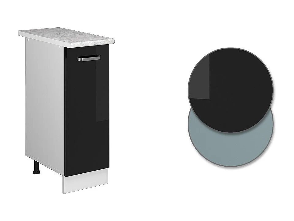 Armario de farmacia negro brillo intenso 30x60x81.6 r-line