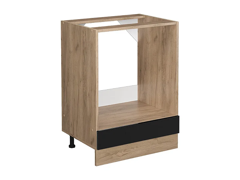 Meuble pour four noir haute brillance 60x46x81.6 r-line