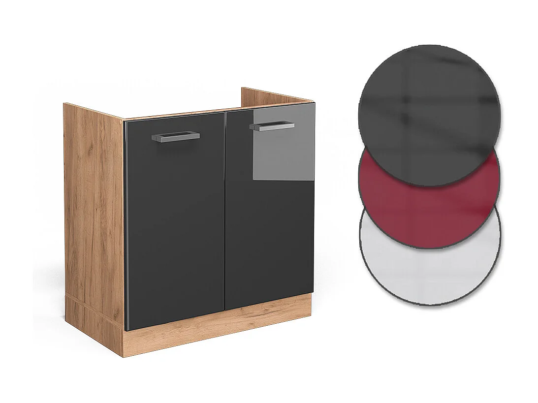 Wastafelkast antraciet hoogglans 80x60x81.6 r-line