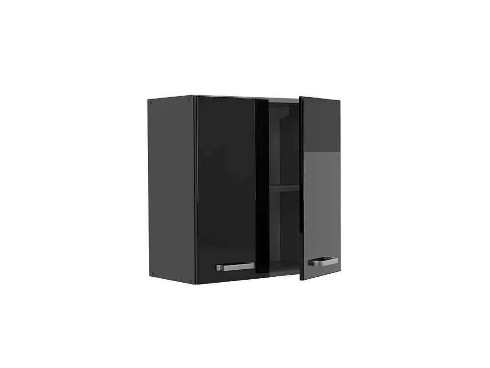 Wall cabinet black high gloss 60x31x60 r-line
