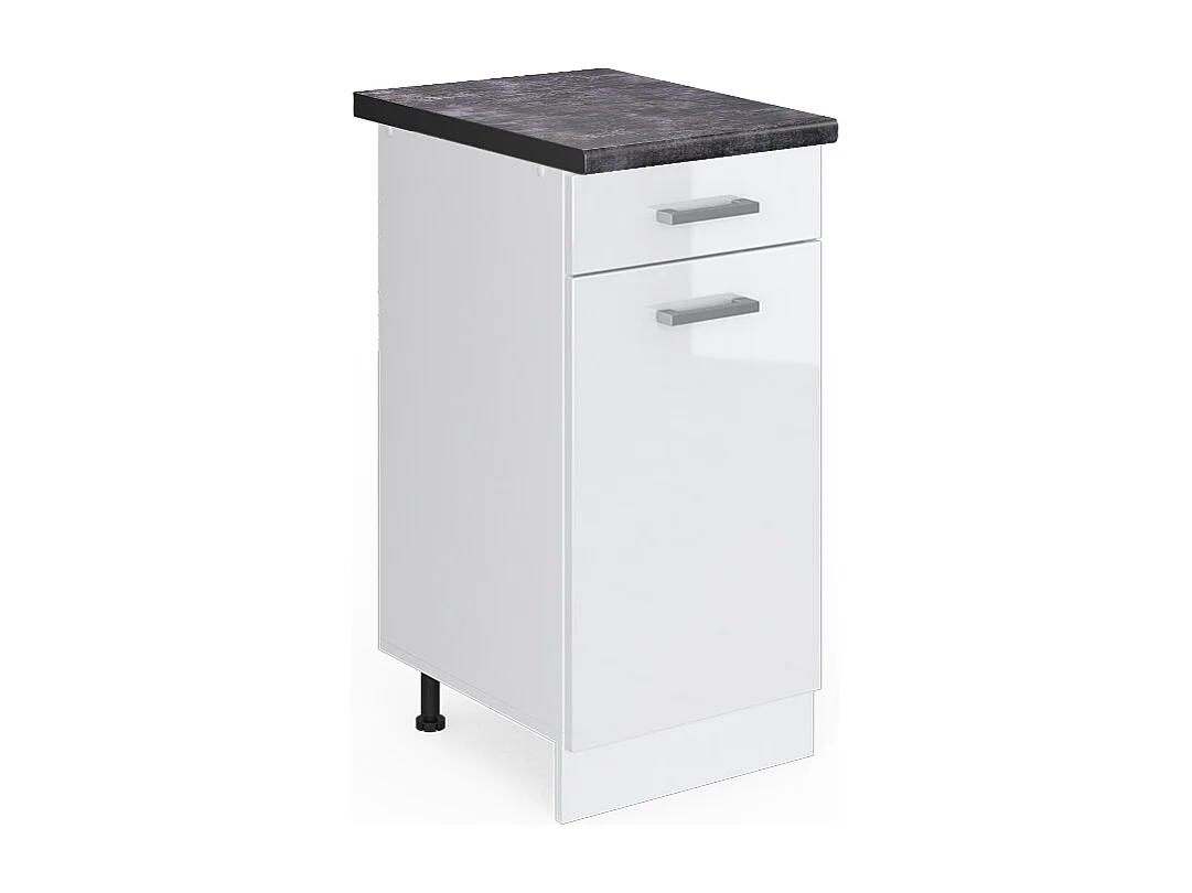 Meuble cuisine blanc haute brillance 40x60x81.6 r-line