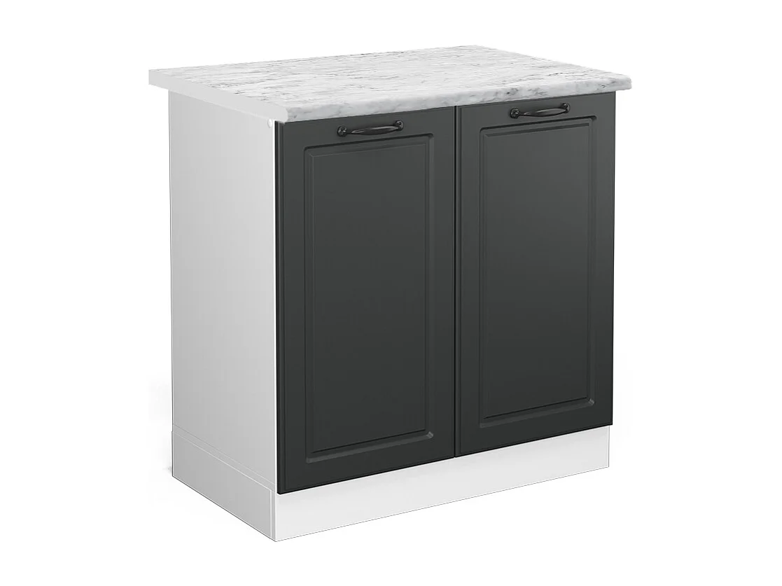 Meuble bas sous-évier anthracite campagne 80x60x81.6 r-line