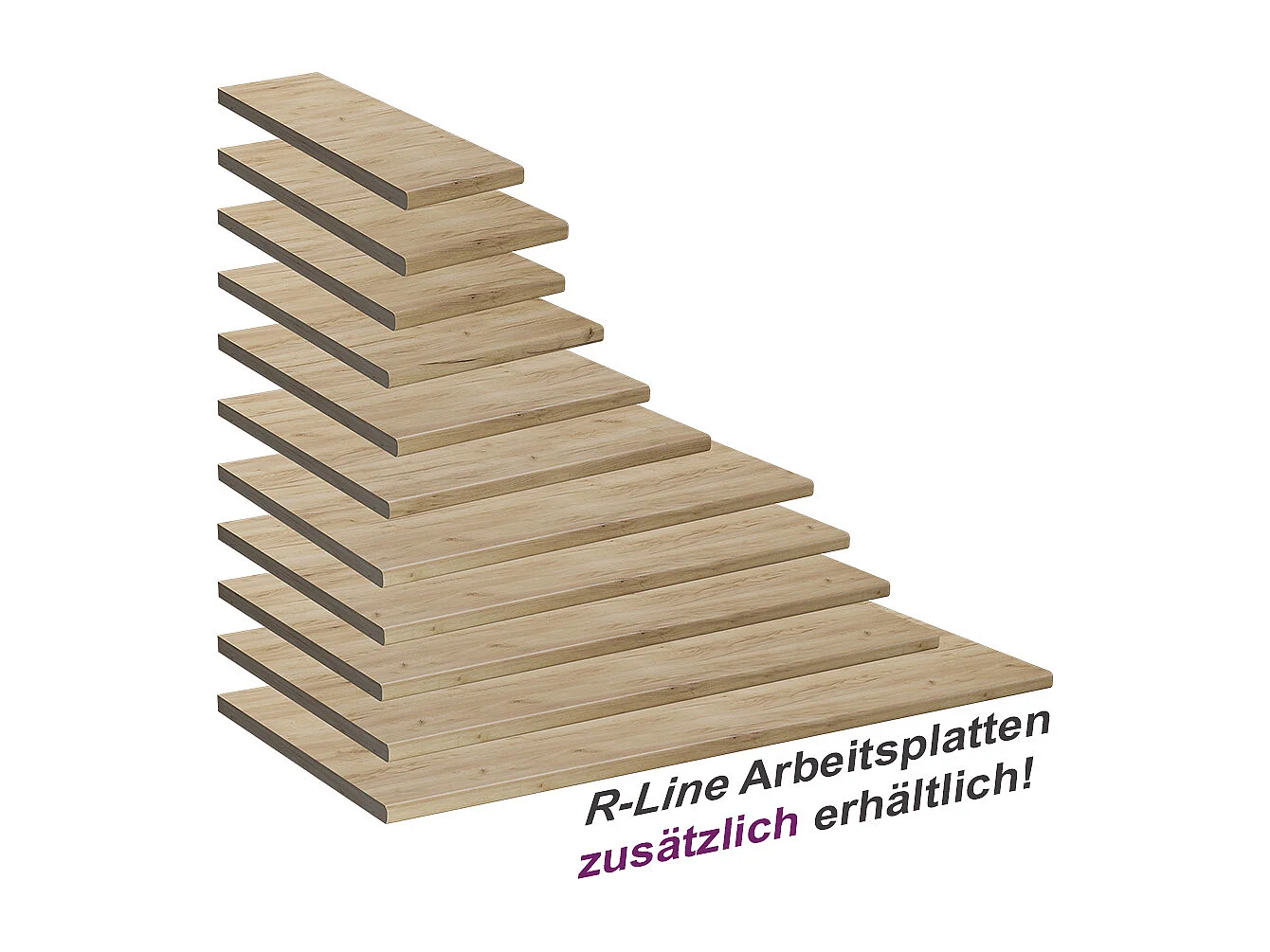 Encimera de cocina roble dorado 114x60x2.8 r-line