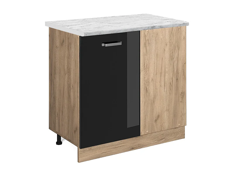 Armario de esquina negro brillo intenso 86x60x81.6 r-line