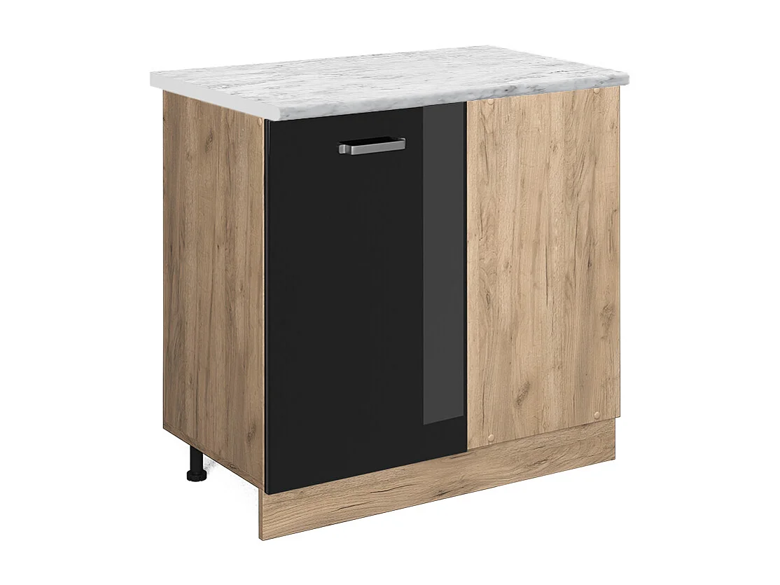 Armario de esquina negro brillo intenso 86x60x81.6 r-line