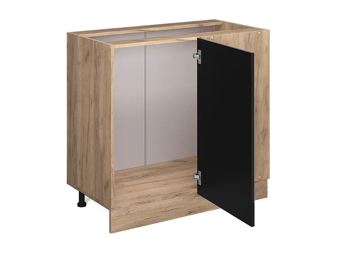 Armario de esquina negro brillo intenso 86x60x81.6 r-line