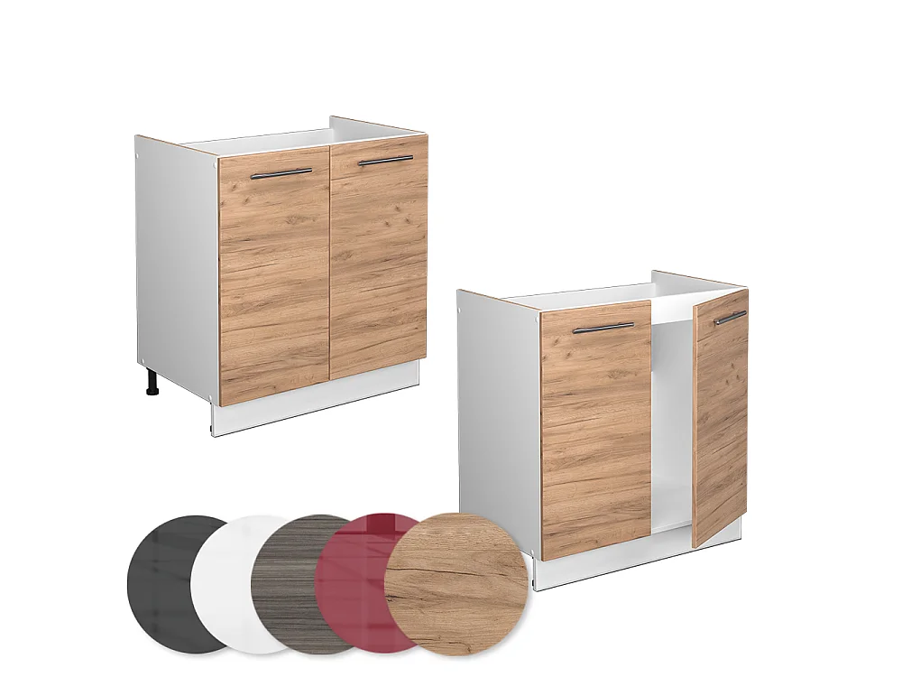 Spülenunterschrank goldkraft eiche 80x51.6x82 fame-line