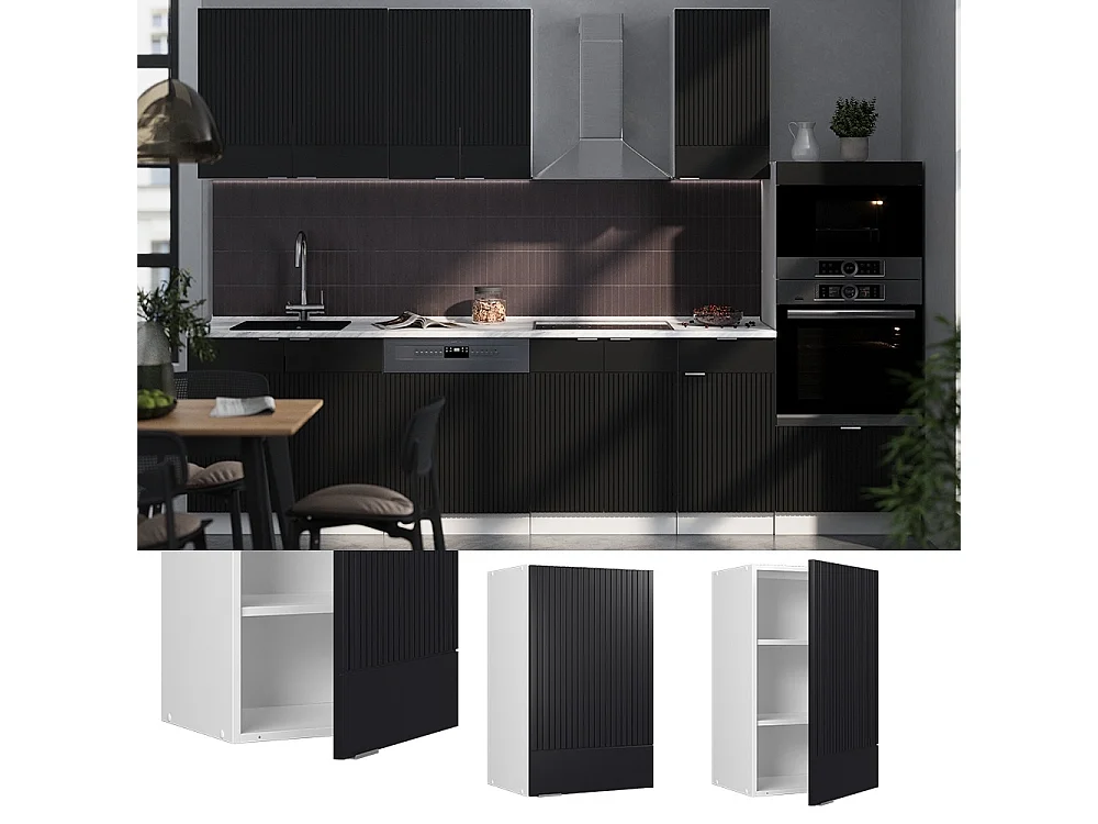 Wall cabinet black striped 45x34.1x72 fame-line