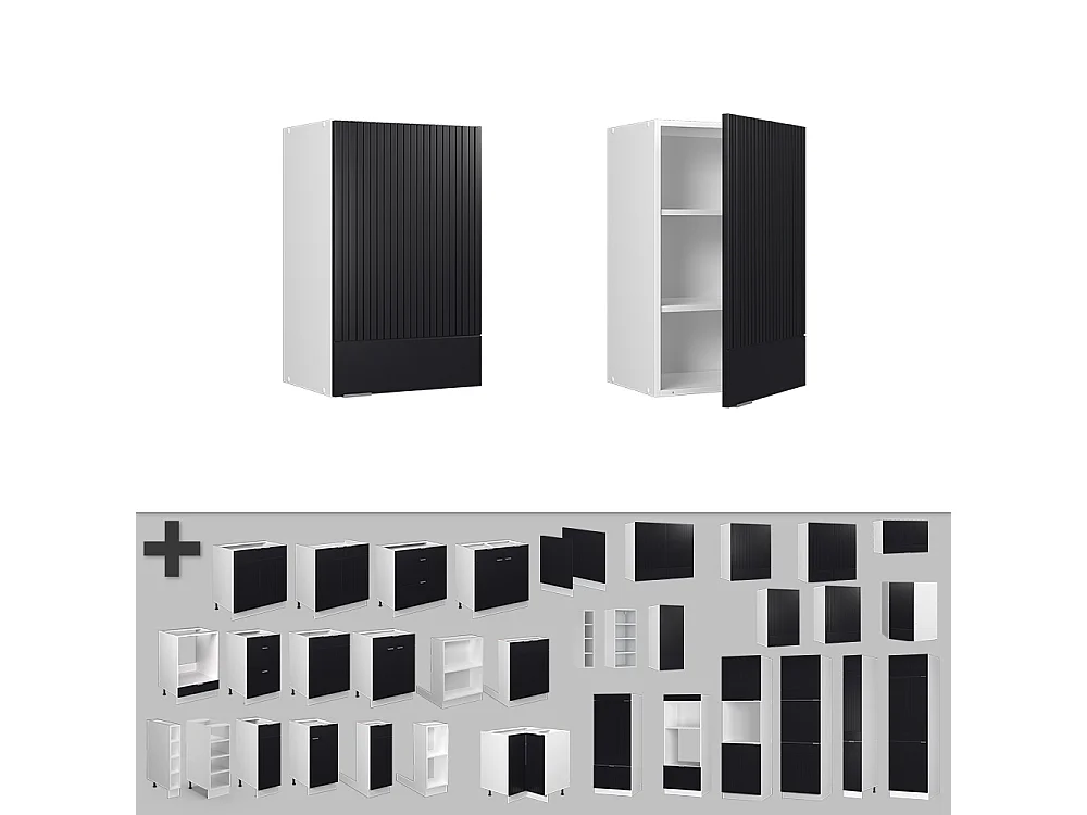 Wall cabinet black striped 45x34.1x72 fame-line