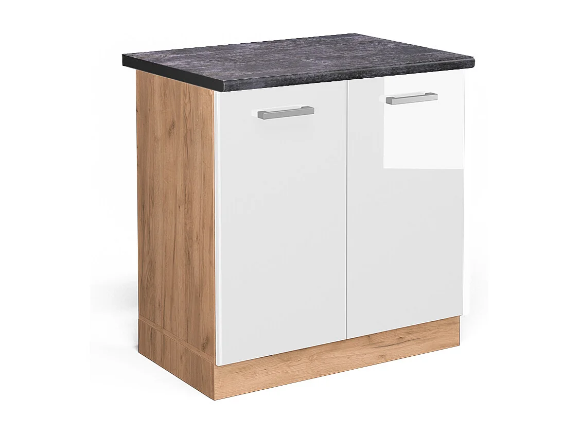 Armario bajo para fregadero blanco alto brillo 80x60x81.6 r-line