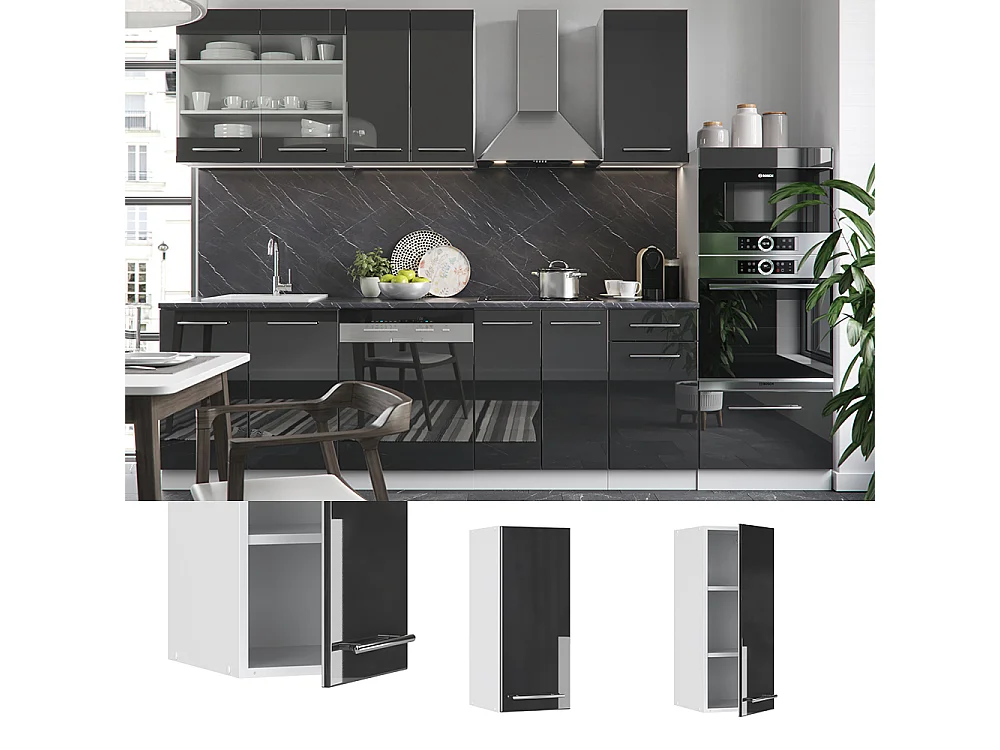 Armario colgante antracita alto brillo 30x34.1x72 fame-line