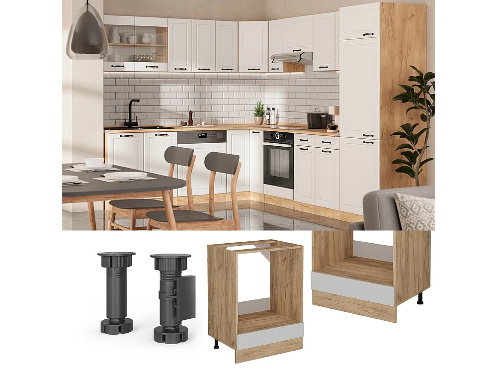 Meuble pour four blanc campagne 60x60x81.6 r-line